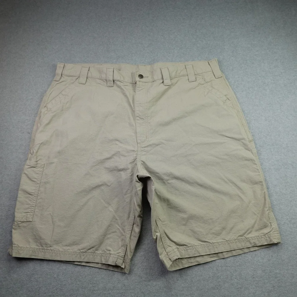 Carhartt Shorts Mens 44 Tan Canvas Work Original Fit Utility Rugged